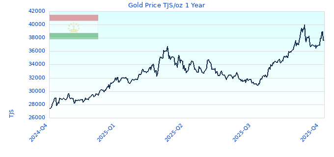 Gold Price TJS/oz 1 Year